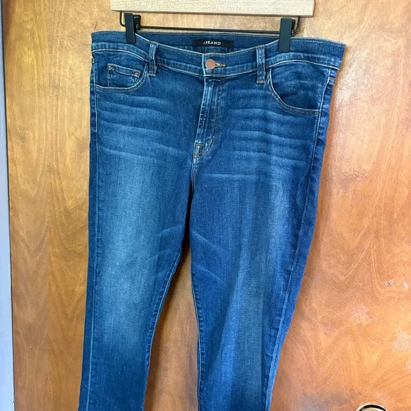 J Brand Maude Mid Rise Cigarette Jeans Idolize Dark Blue Wash 31 Denim Sleek Y2K - Picture 6 of 16
